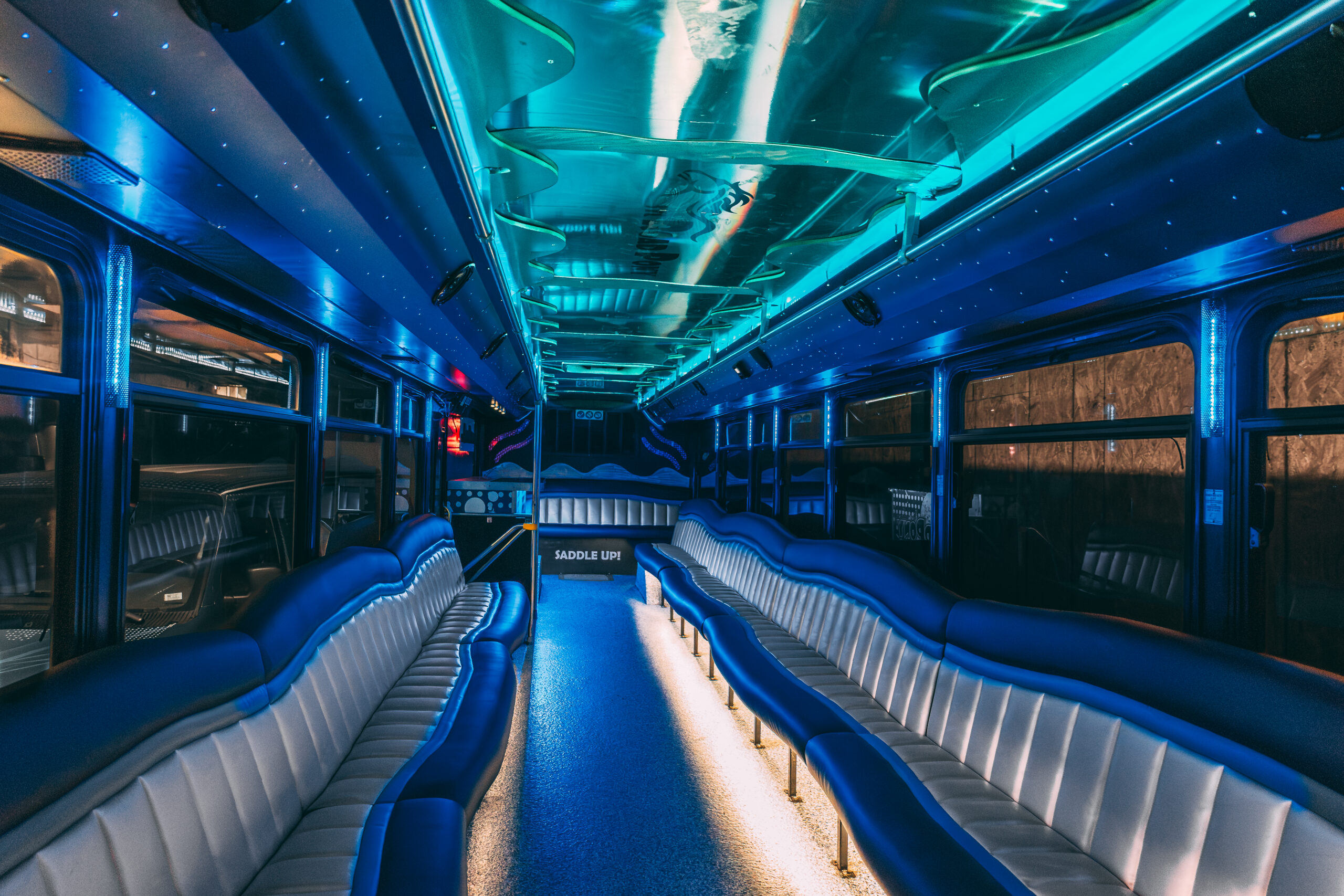 Interior of the st. louis party bus stl road pony